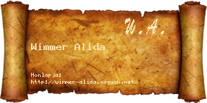 Wimmer Alida névjegykártya